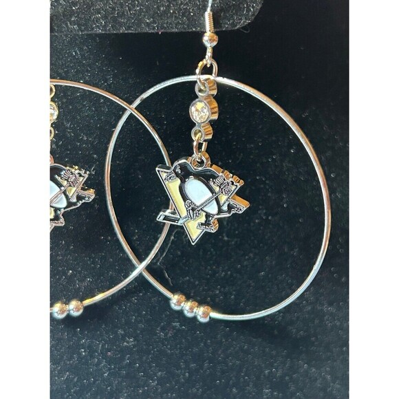NHL Pittsburgh Penguins Hoop Earrings - Picture 3 of 5